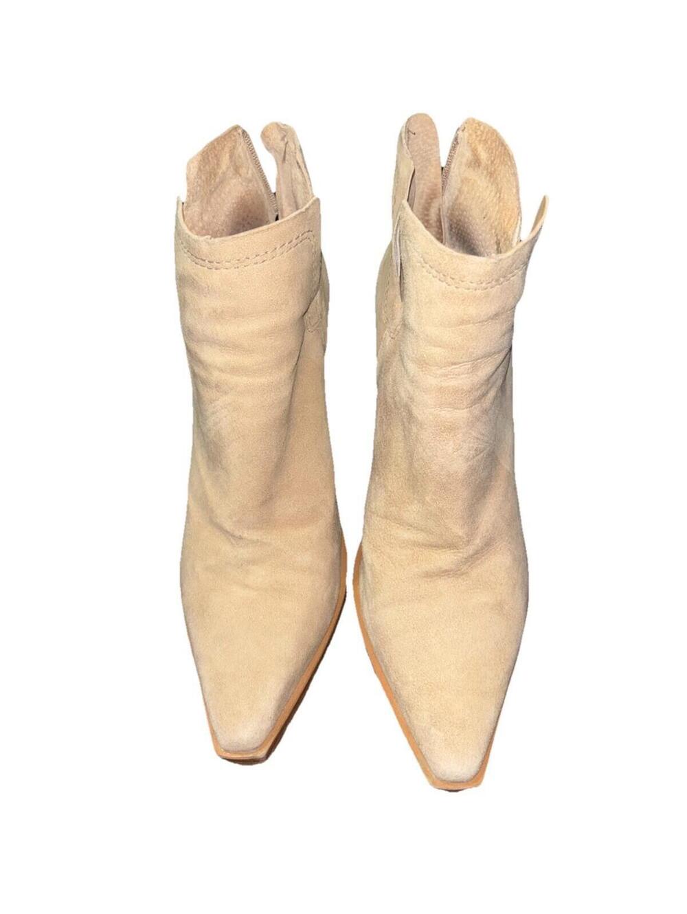 Vince Camuto Women's Tan Natural Suede Bootie Ankle Boot Tan Suede Size 8